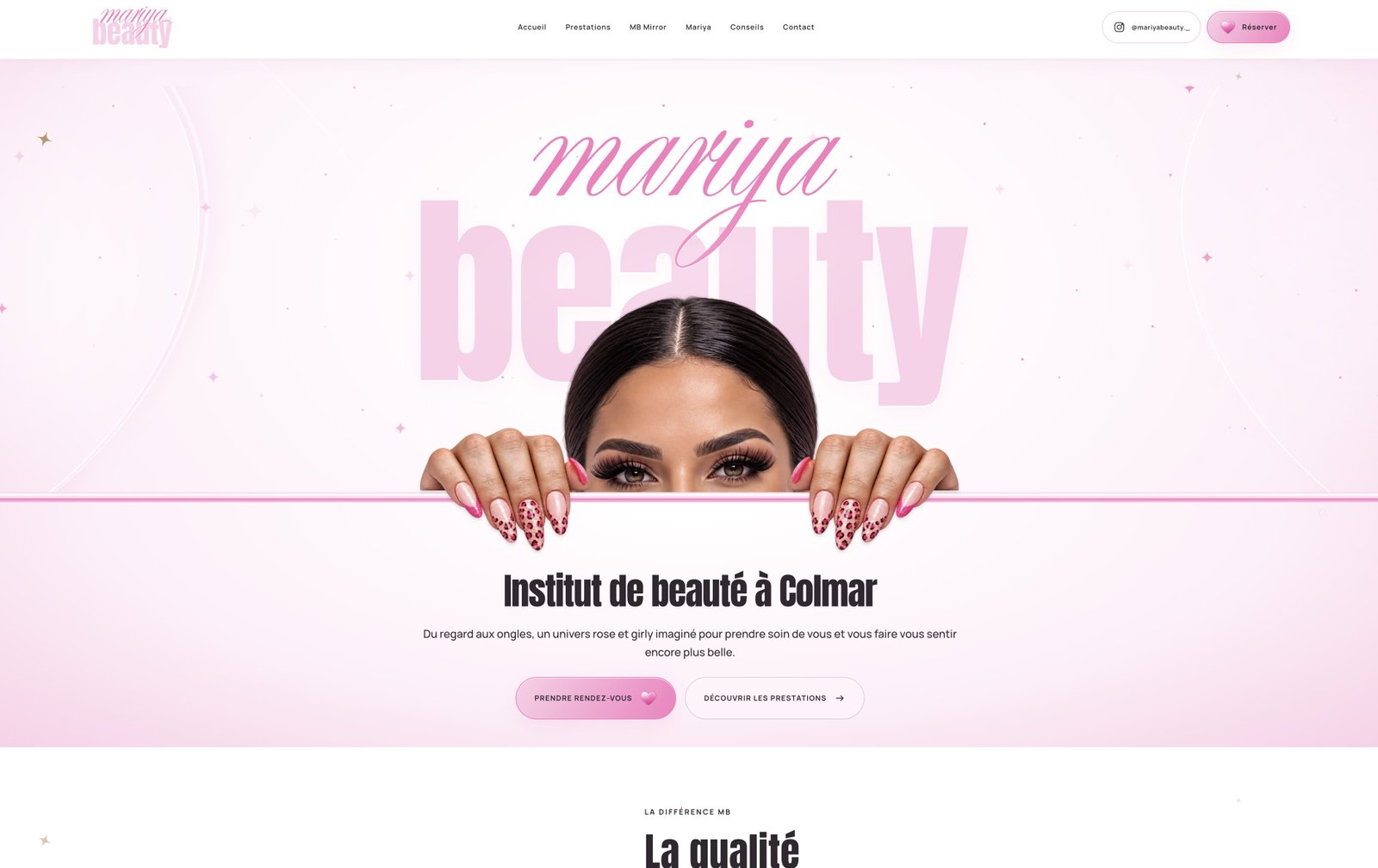 Site vitrine Mariya Beauty créé par VVVdesigner pour un institut de beauté